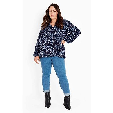 Avenue Women's Plus Size Lucia Tiered Crochet Tassel Top