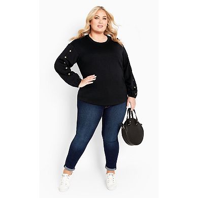 Avenue Women's Plus Size Elena Button Top