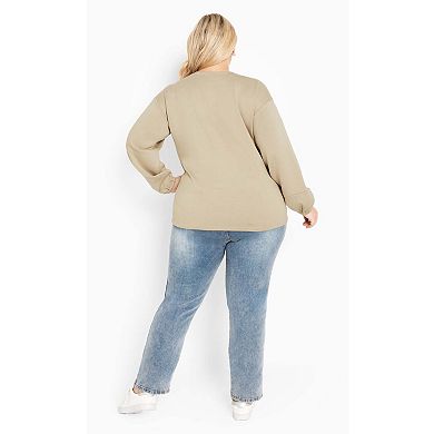 Avenue Women's Plus Size Elena Button Top