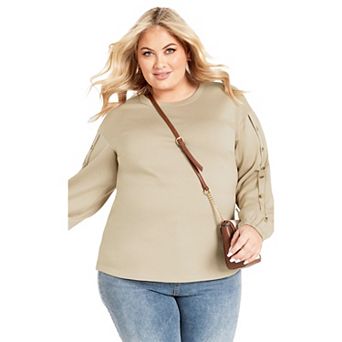 Avenue Women's Plus Size Elena Button Top