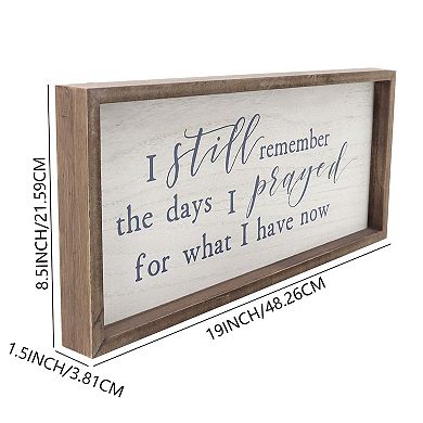 Parissloft Farmhouse Christian Wood Wall Prayer Sign, 19"W x 1.5"D x 8.5"H