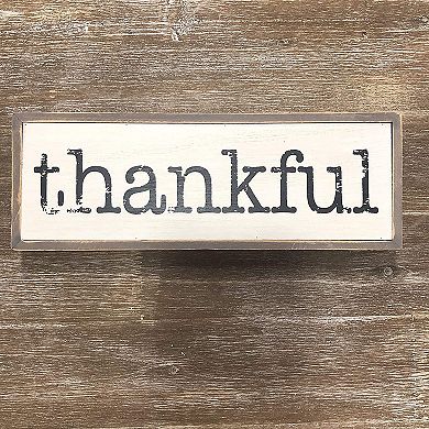 Parisloft Thankful Solid Pine Wood Block Signs for Home Decor, Farmhouse Style Wood Decor