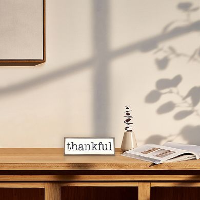 Parisloft Thankful Solid Pine Wood Block Signs for Home Decor, Farmhouse Style Wood Decor