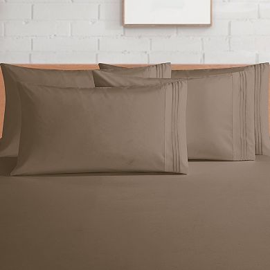 Elegant Comfort Essential 3-Line Embroidery Sheet Set, Soft as a Hotel Premium Quality