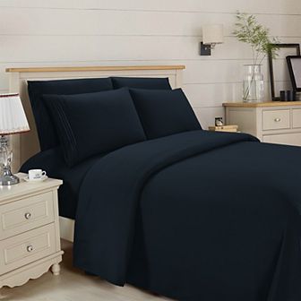 Elegant Comfort Essential 3-Line Embroidery Sheet Set, Soft as a Hotel Premium Quality