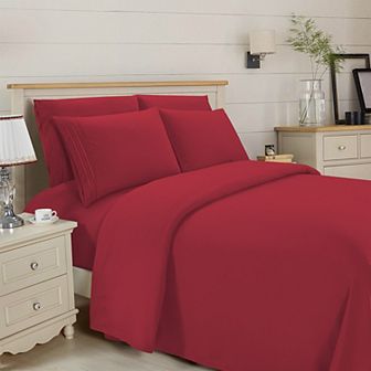 Elegant Comfort Essential 3-Line Embroidery Sheet Set, Soft as a Hotel Premium Quality