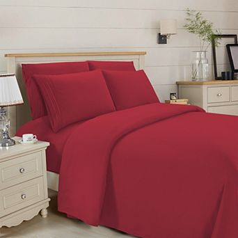 Elegant Comfort Essential 3-Line Embroidery Sheet Set, Soft as a Hotel Premium Quality