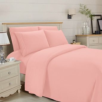 Elegant Comfort Essential 3-Line Embroidery Sheet Set, Soft as a Hotel Premium Quality