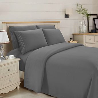 Elegant Comfort Essential 3-Line Embroidery Sheet Set, Soft as a Hotel Premium Quality