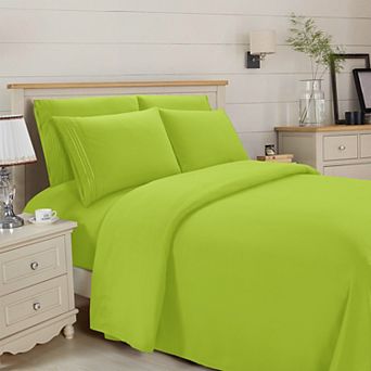 Elegant Comfort Essential 3-Line Embroidery Sheet Set, Soft as a Hotel Premium Quality