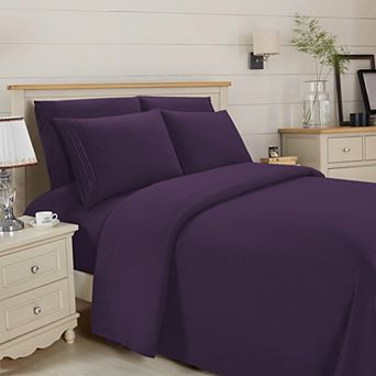 Elegant Comfort Essential 3-Line Embroidery Sheet Set, Soft as a Hotel Premium Quality