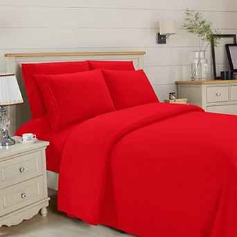 Elegant Comfort Essential 3-Line Embroidery Sheet Set, Soft as a Hotel Premium Quality