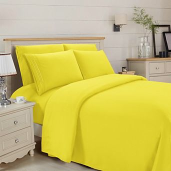 Elegant Comfort Essential 3-Line Embroidery Sheet Set, Soft as a Hotel Premium Quality