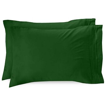 Elegant Comfort Luxury Soft Set Of 2 Pillowcases Three Line Embroidered Solid