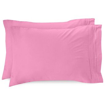 Elegant Comfort Luxury Soft Set Of 2 Pillowcases Three Line Embroidered Solid