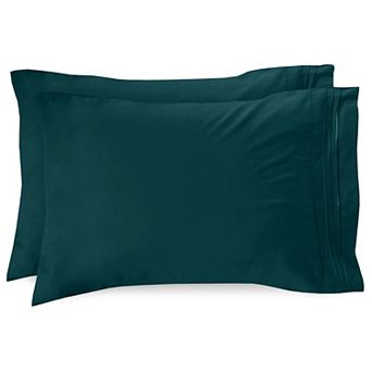 Elegant Comfort Luxury Soft Set Of 2 Pillowcases Three Line Embroidered Solid