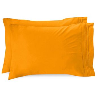 Elegant Comfort Luxury Soft Set Of 2 Pillowcases Three Line Embroidered Solid