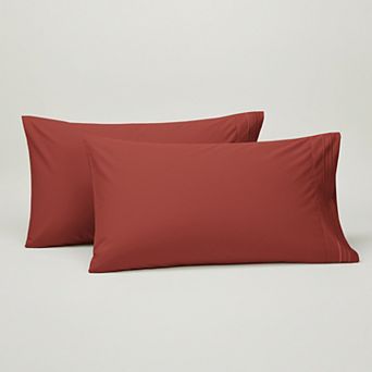 Elegant Comfort Luxury Soft Set Of 2 Pillowcases Three Line Embroidered Solid