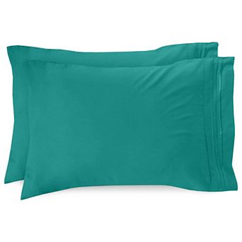 Elegant Comfort Luxury Soft Set Of 2 Pillowcases Three Line Embroidered Solid