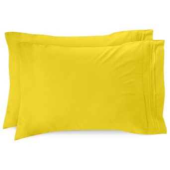 Elegant Comfort Luxury Soft Set Of 2 Pillowcases Three Line Embroidered Solid