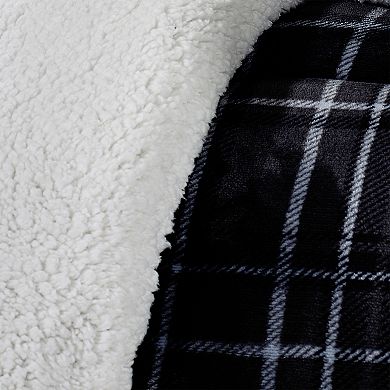 Elegant Comfort 3-piece Plaid Micro-suede Reversible Micromink Sherpa Comforter Set