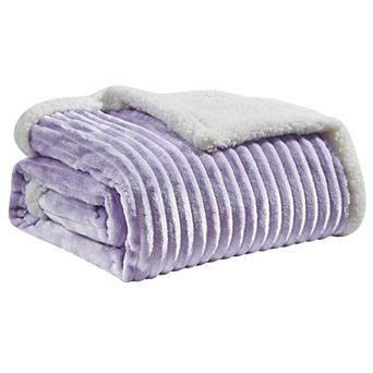 Elegant Comfort Corduroy Design Luxury Sherpa Blanket