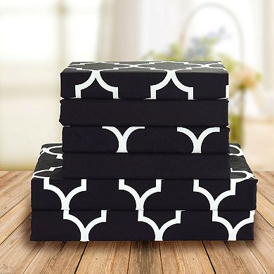 Elegant Comfort Moroccan Trellis Printed Pattern Bed Sheet Set
