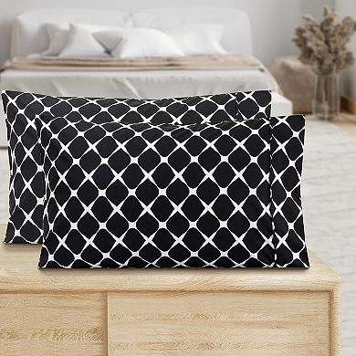 Elegant Comfort Luxury Soft Set Of 2 Bloomingdale Pattern Pillowcases