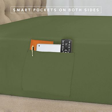 Elegant Comfort 8-Pcs Dobby Stripe Comforter Set - Include 4-Pcs Sheet Set with Double Sided Pockets