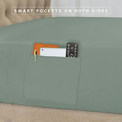 Elegant Comfort 8-Pcs Dobby Stripe Comforter Set - Include 4-Pcs Sheet Set with Double Sided Pockets