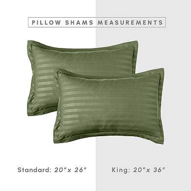 Elegant Comfort 8-Pcs Dobby Stripe Comforter Set - Include 4-Pcs Sheet Set with Double Sided Pockets