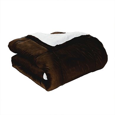 Elegant Comfort 3-piece Micro-suede Reversible Micromink Sherpa Solid Comforter Set