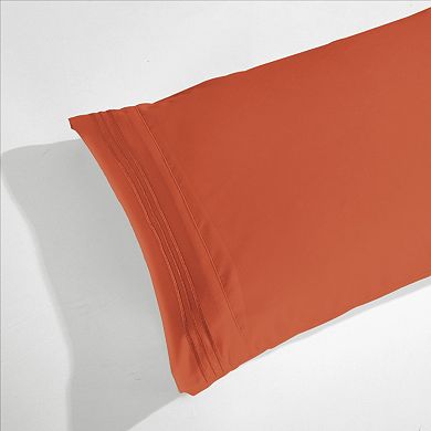 Elegant Comfort Luxury Soft Body Pillowcase - 1 Piece - Three Line Embroidered Solid