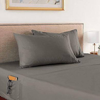 Elegant Comfort 4 Piece Smart Storage Pocket Premium Quality Ultra Soft Deep Pocket Sheet Set