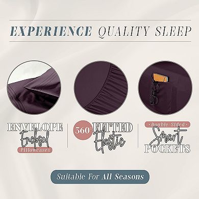 Elegant Comfort 4 Piece Smart Storage Pocket Premium Quality Ultra Soft Deep Pocket Sheet Set