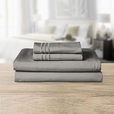 Elegant Comfort 4 Piece Smart Storage Pocket Premium Quality Ultra Soft Deep Pocket Sheet Set