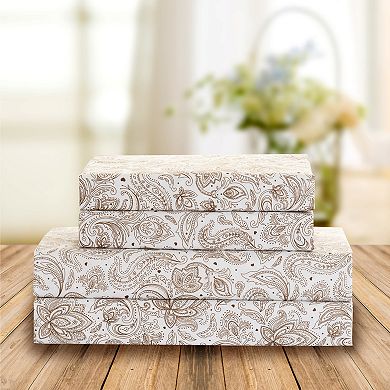 Elegant Comfort 3-piece Paisley Printed Duvet Cover Set With Shams