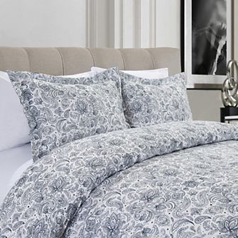 Elegant Comfort 3 pc Paisley Printed Duvet Cover Set With Shams