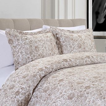 Elegant Comfort 3 pc Paisley Printed Duvet Cover Set With Shams