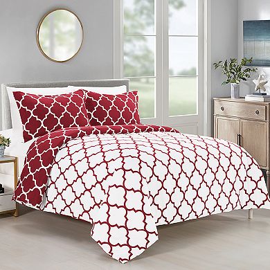 Elegant Comfort 3-piece Moroccan Trellis Reversible Comforter Set