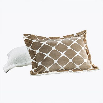 Elegant Comfort 3-piece Micro-suede Reversible Sherpa Micromink Bloomingdale Pattern Comforter Set
