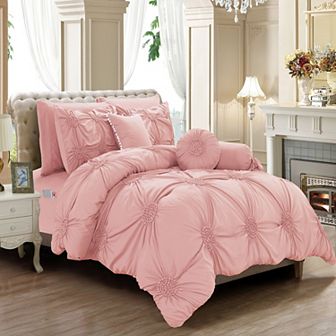 Elegant Comfort 10 pc Sunflower Comforter Set - Includes 6 pc Sheet Set With Sided Storage Pockets