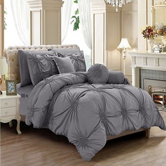 Elegant Comfort 10 pc Sunflower Comforter Set - Includes 6 pc Sheet Set With Sided Storage Pockets