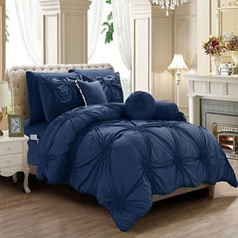 Elegant Comfort 10 pc Sunflower Comforter Set - Includes 6 pc Sheet Set With Sided Storage Pockets