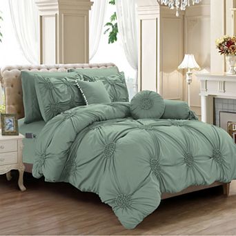 Elegant Comfort 10 pc Sunflower Comforter Set - Includes 6 pc Sheet Set With Sided Storage Pockets