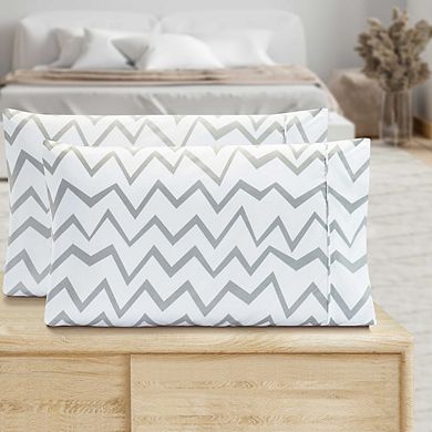 Elegant Comfort Luxury Soft Set Of 2 Chevron Pattern Pillowcases