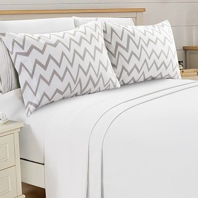 Elegant Comfort Luxury Soft Set Of 2 Chevron Pattern Pillowcases