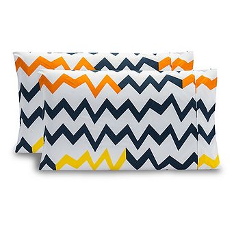 Elegant Comfort Luxury Soft Set Of 2 Chevron Pattern Pillowcases