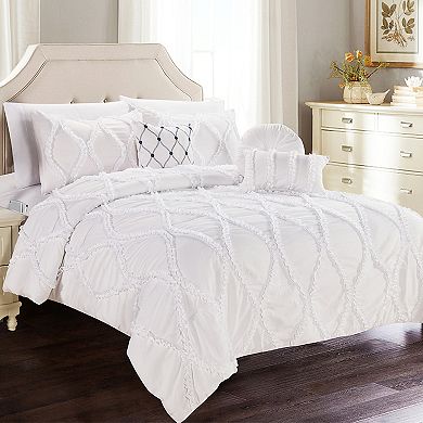 Elegant Comfort 10-pc Infinity Design Comforter Set Include 6-pc Sheet Set With Sided Storage Pocket