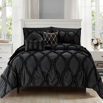 Elegant Comfort 10 pc Infinity Design Comforter Set Include 6 pc Sheet Set With Sided Storage Pocket